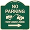 Signmission No Parking Tow-Away Zone W/ Right Arrow Heavy-Gauge Aluminum Sign, 18" x 18", G-1818-23606 A-DES-G-1818-23606 - alternate 1